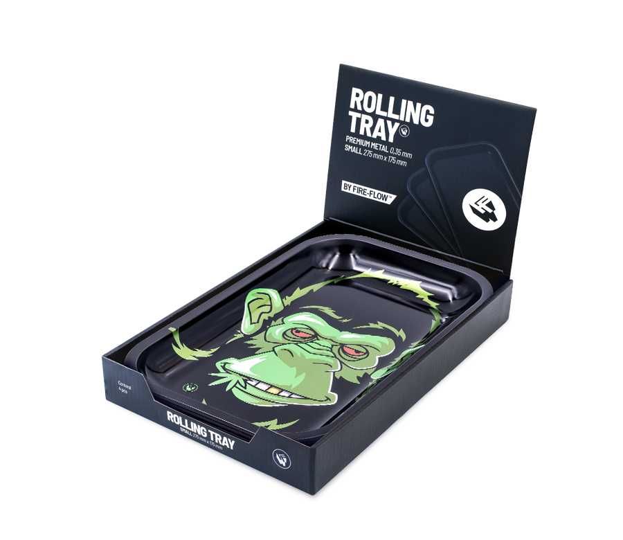B4 FIRE-FLOW™ Metal Rolling Tray Affen 3/4 (275 mm x 175 mm)