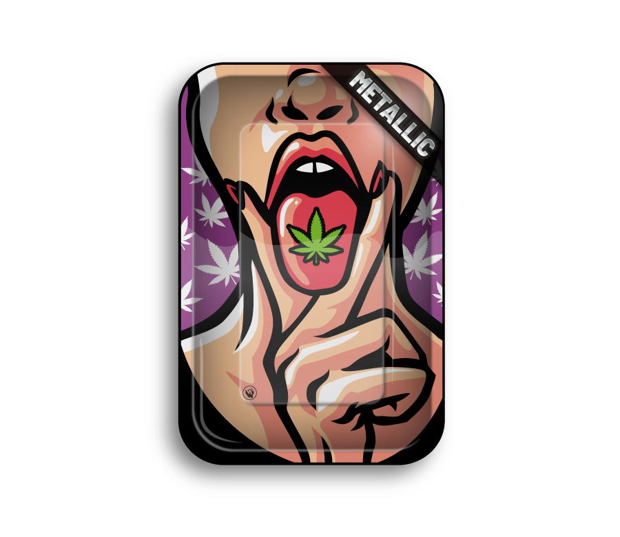 B4 FIRE-FLOW™ Metal Rolling Tray 420 Girl 1/4 (275 mm x 175 mm)