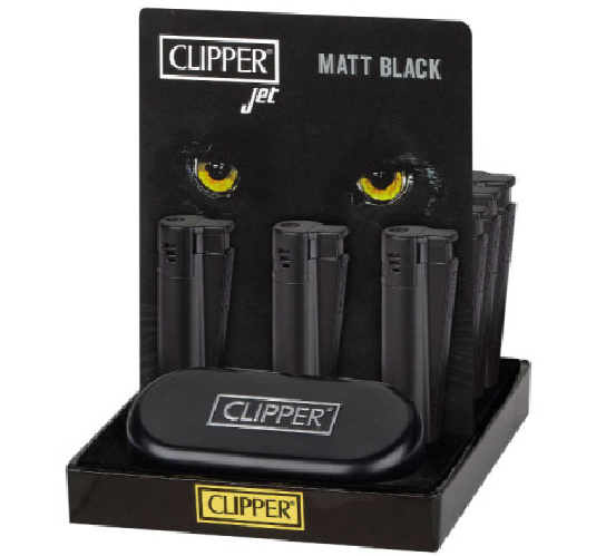 B12 CLIPPER CLASSIC Metal Large Jet Flame Matt All black