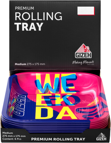 B6 GIZEH Metal Rolling Tray 420 Limited Edition (275 mm x 175 mm)