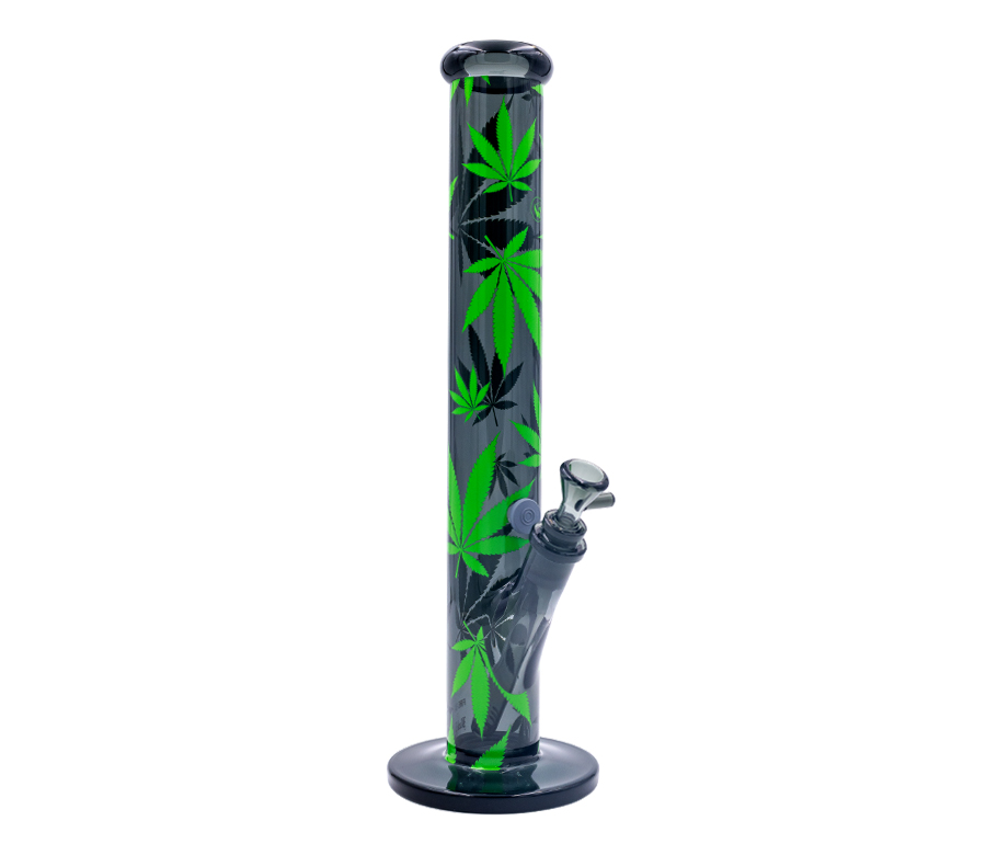 B1 FIRE-FLOW™ x BLACK LEAF® Cylinder Bong LEAVES GREEN (400 mm x 51 mm)