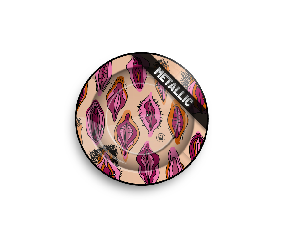 B6 FIRE-FLOW™ Metal Ashtray Pussy Pattern metallic (⌀135 mm)