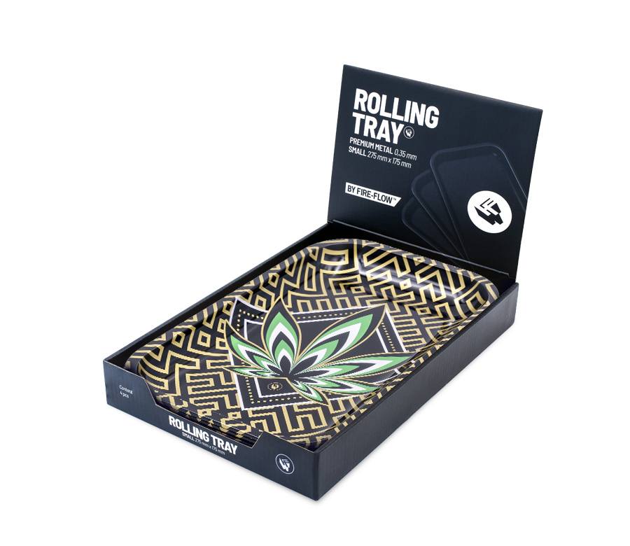 B4 FIRE-FLOW™ Metal Rolling Tray Leaves 34 4/4 (275 mm x 175 mm)