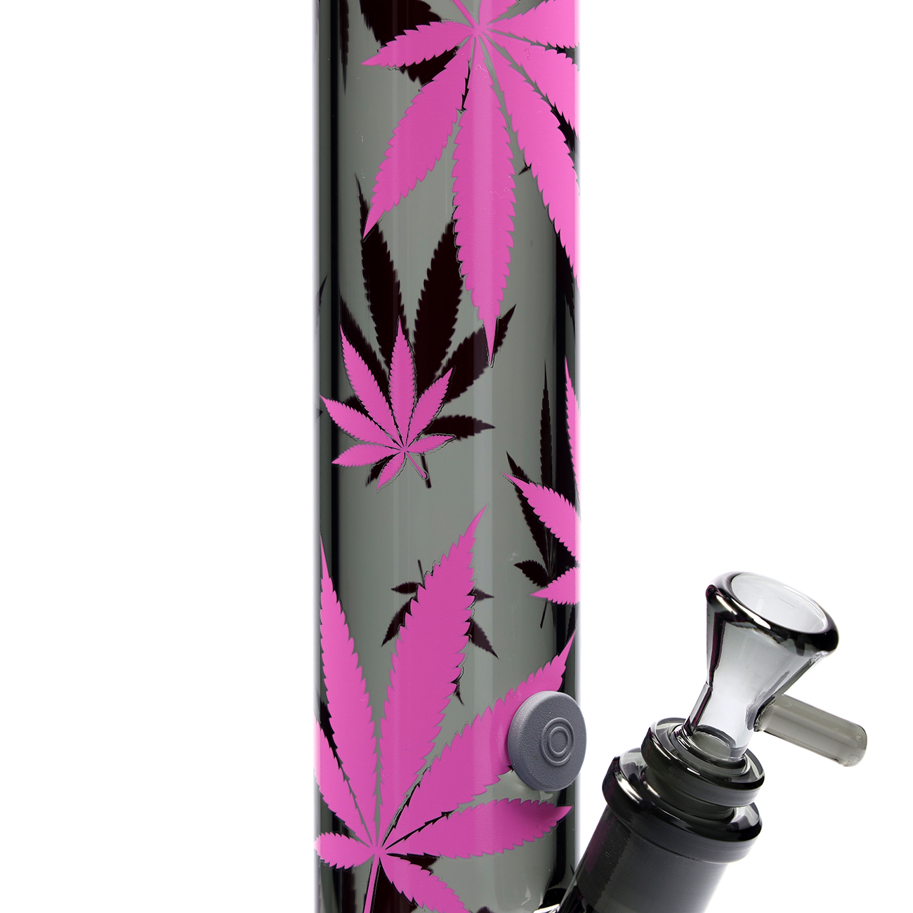 B1 FIRE-FLOW™ x BLACK LEAF® Cylinder Bong LEAVES PINK (400 mm x 51 mm)