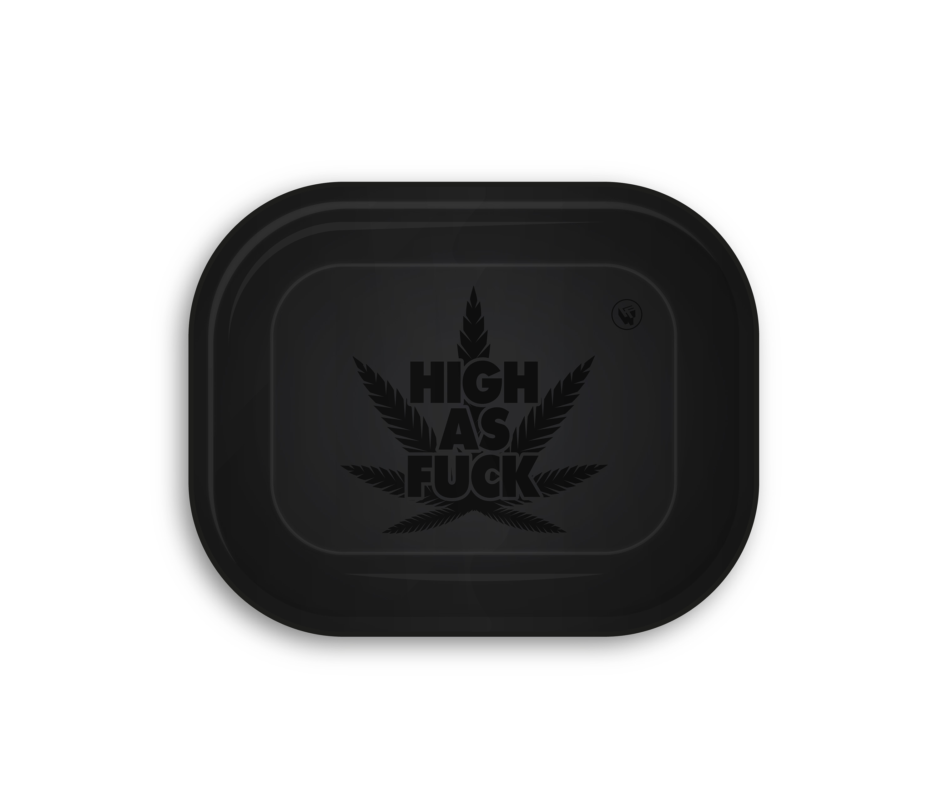 B4 FIRE-FLOW™ Metal Rolling Tray High as Fuck Black on Black (140 mm x 180 mm)