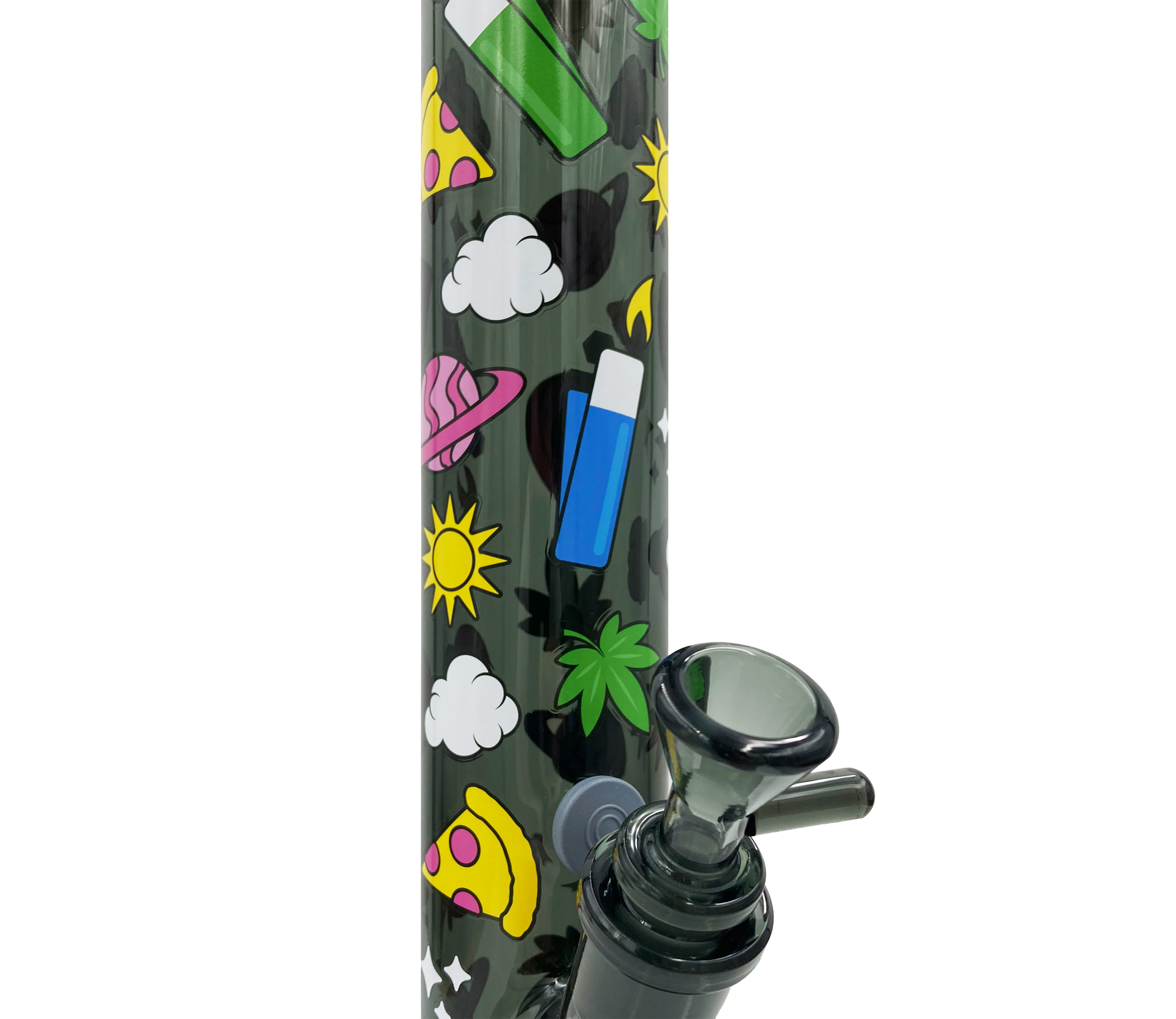 B1 FIRE-FLOW™ x BLACK LEAF® Cylinder Bong 420 PATTERN (400 mm x 51 mm) 