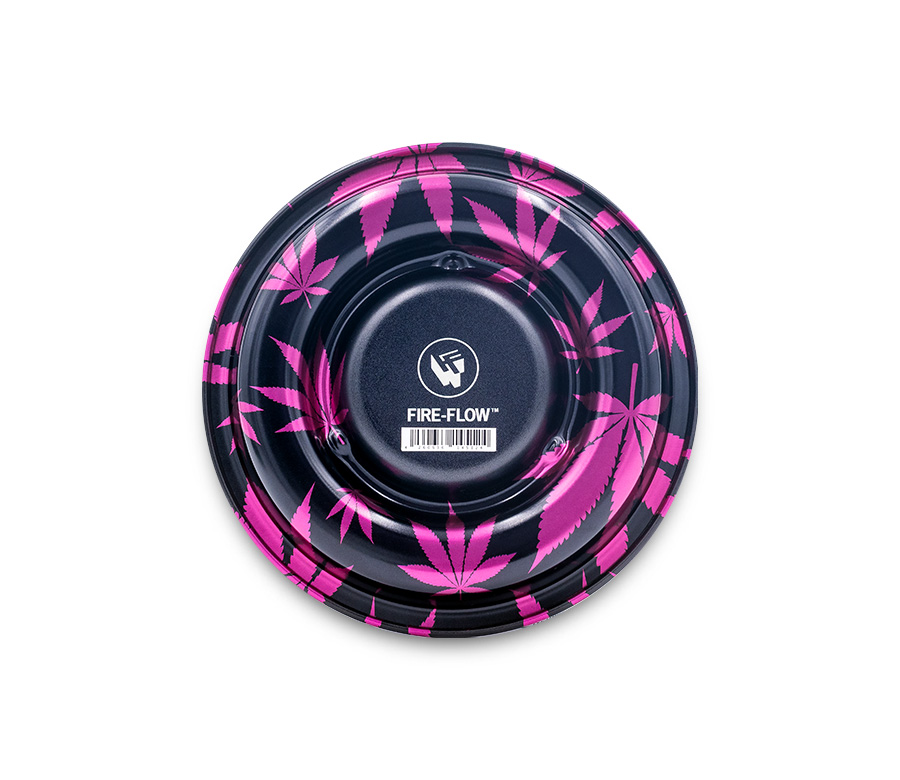 B4 FIRE-FLOW™ Metal Coffeeshop Ashtray Leaves Pink (⌀136 mm)