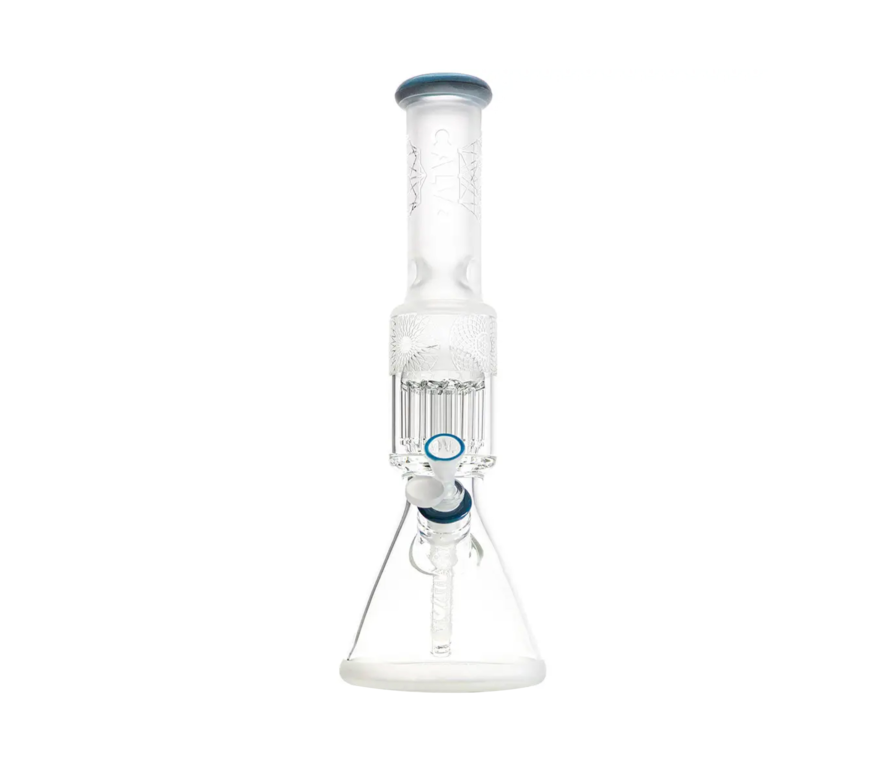 B1 CALVO® Sandblasted Beaker Bong Blue (H 40 cm / Ø x 14 mm)