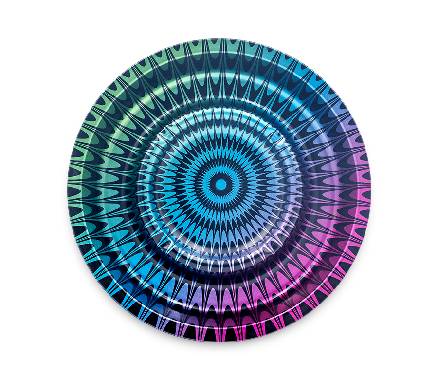 B4 FIRE-FLOW™ Metal Coffeeshop Ashtray Trippy #1 (⌀160 mm)