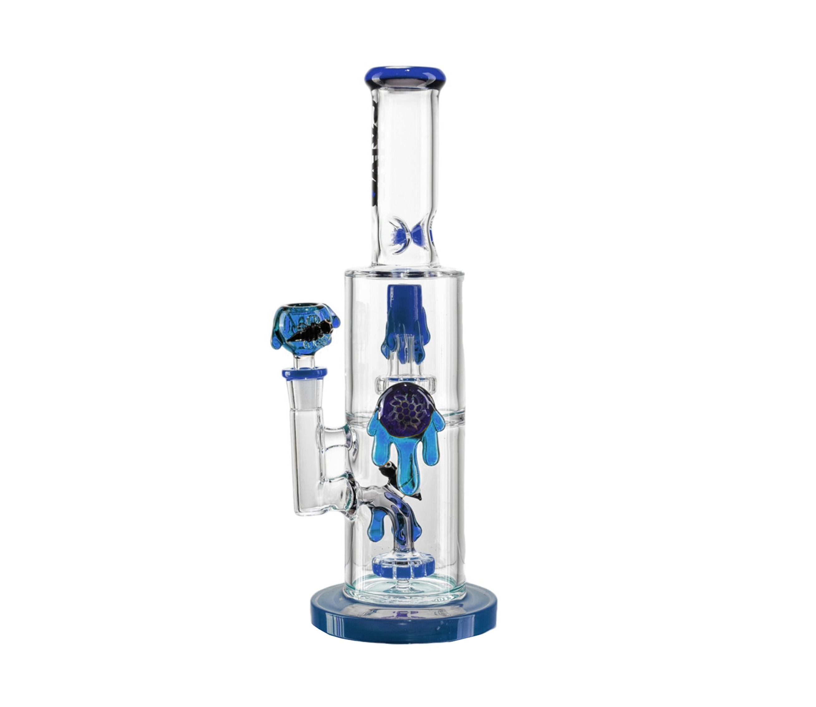 B1 CALVO® Bee Bong Shower Perc Blue (H 35 cm / Ø x 14 mm)