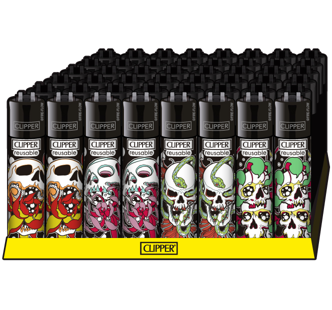 B48 CLIPPER CLASSIC Large Skulls N Flowers