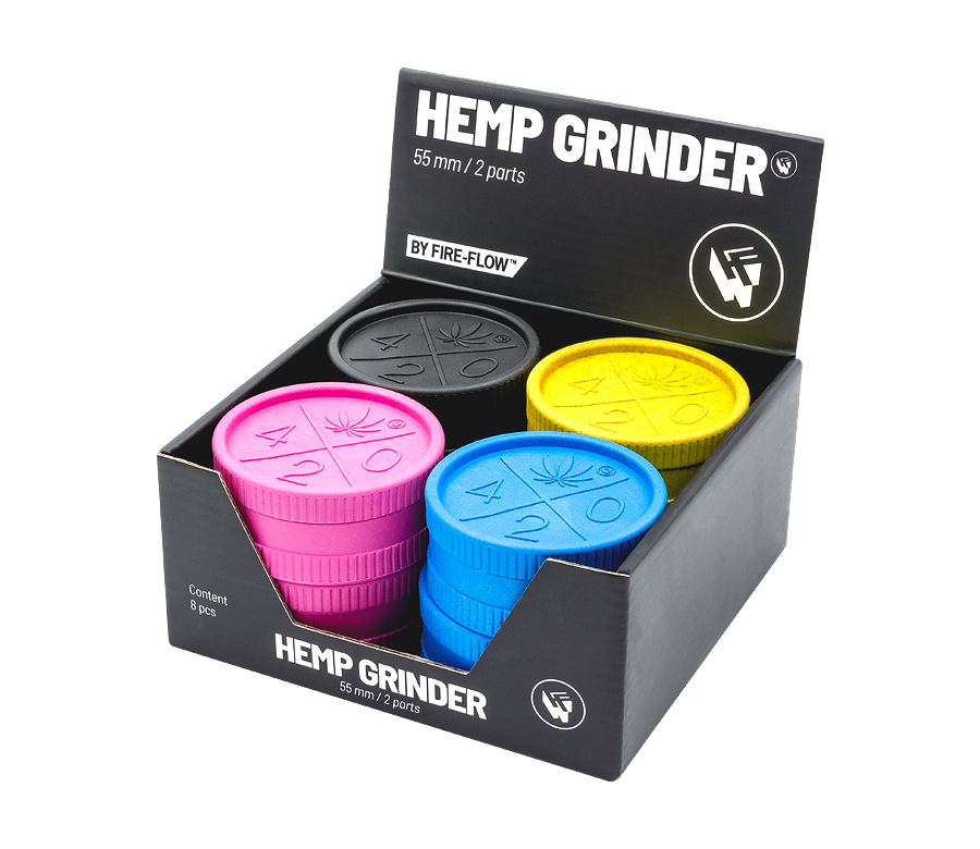 B8 FIRE-FLOW™ Hemp Grinder 420 Logo (⌀55 mm / 2-parts)