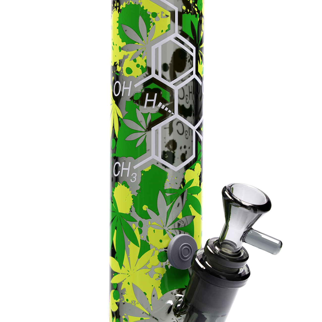 B1 FIRE-FLOW™ x BLACK LEAF® Cylinder Bong THC MOLECULE (400 mm x 51 mm)