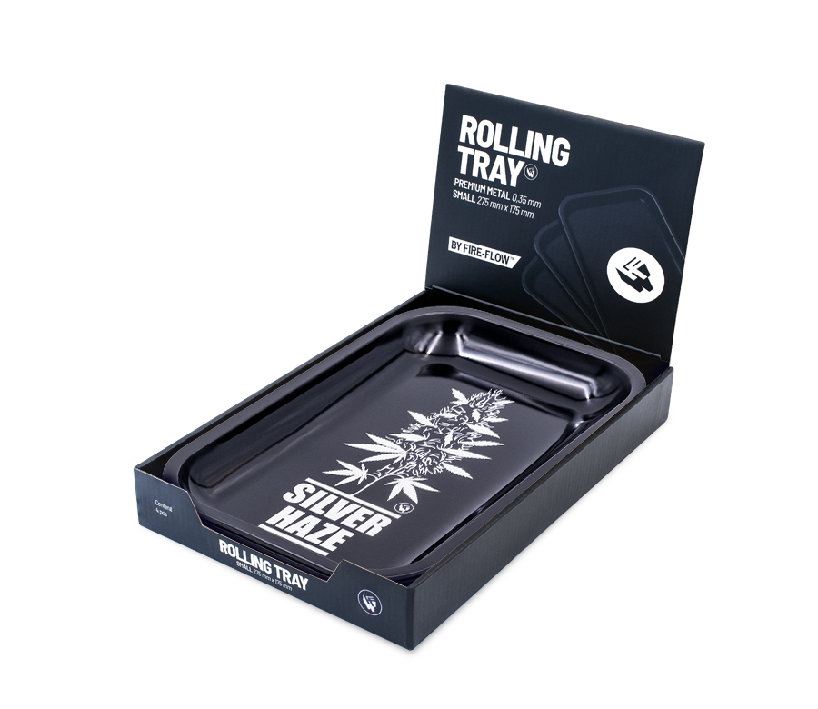 B4 FIRE-FLOW™ Metal Rolling Tray Plantz Silver Haze (275 mm x 175 mm)
