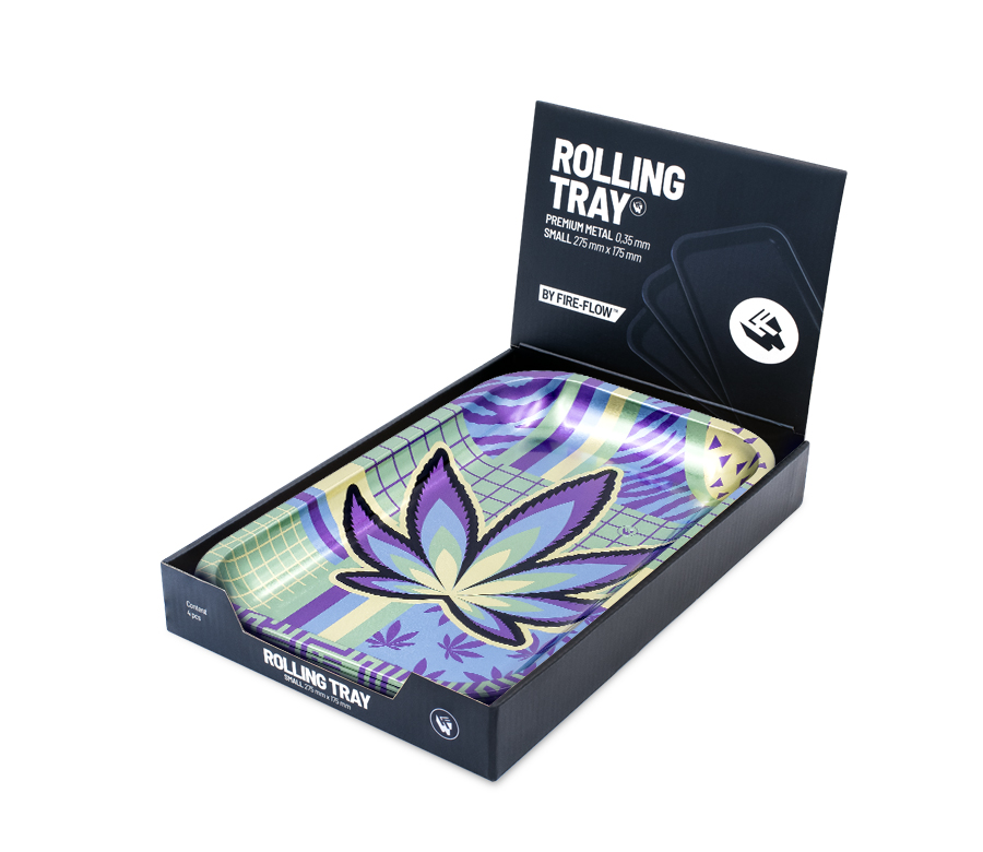 B4 FIRE-FLOW™ Metal Rolling Tray Small Leaves 36 2/4 (275 mm x 175 mm)