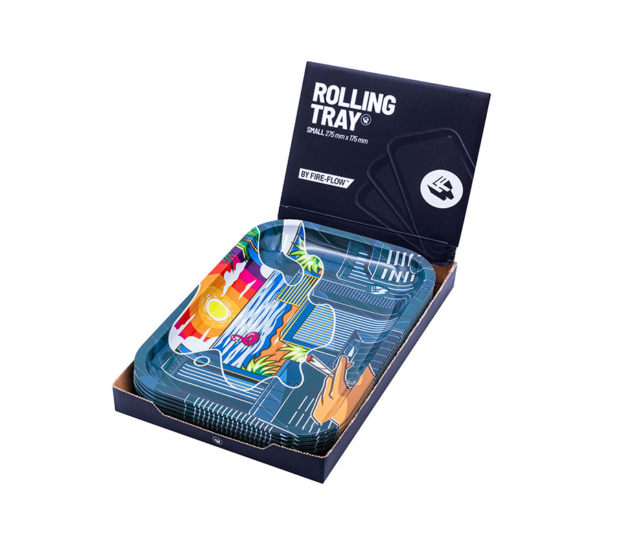 B6 FIRE-FLOW™ Metal Rolling Tray 420 World (275 mm x 175 mm)