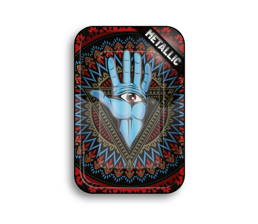 B4 FIRE-FLOW™ Metal Rolling Tray Trippy 3rd Eye (275 mm x 175 mm)