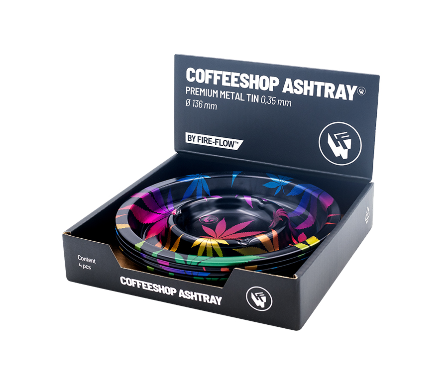 B4 FIRE-FLOW™ Metal Coffeeshop Ashtray Leaves Gradient (⌀136 mm)