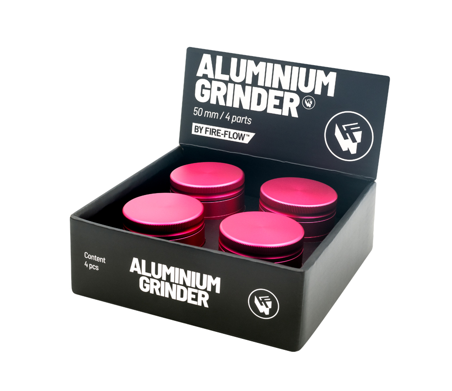 B4 FIRE-FLOW™ Aluminium Grinder Pink (⌀50 mm / 4-parts)