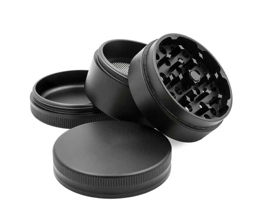 B4 FIRE-FLOW™ Aluminium Grinder Matt Black (⌀50 mm / 4-parts)