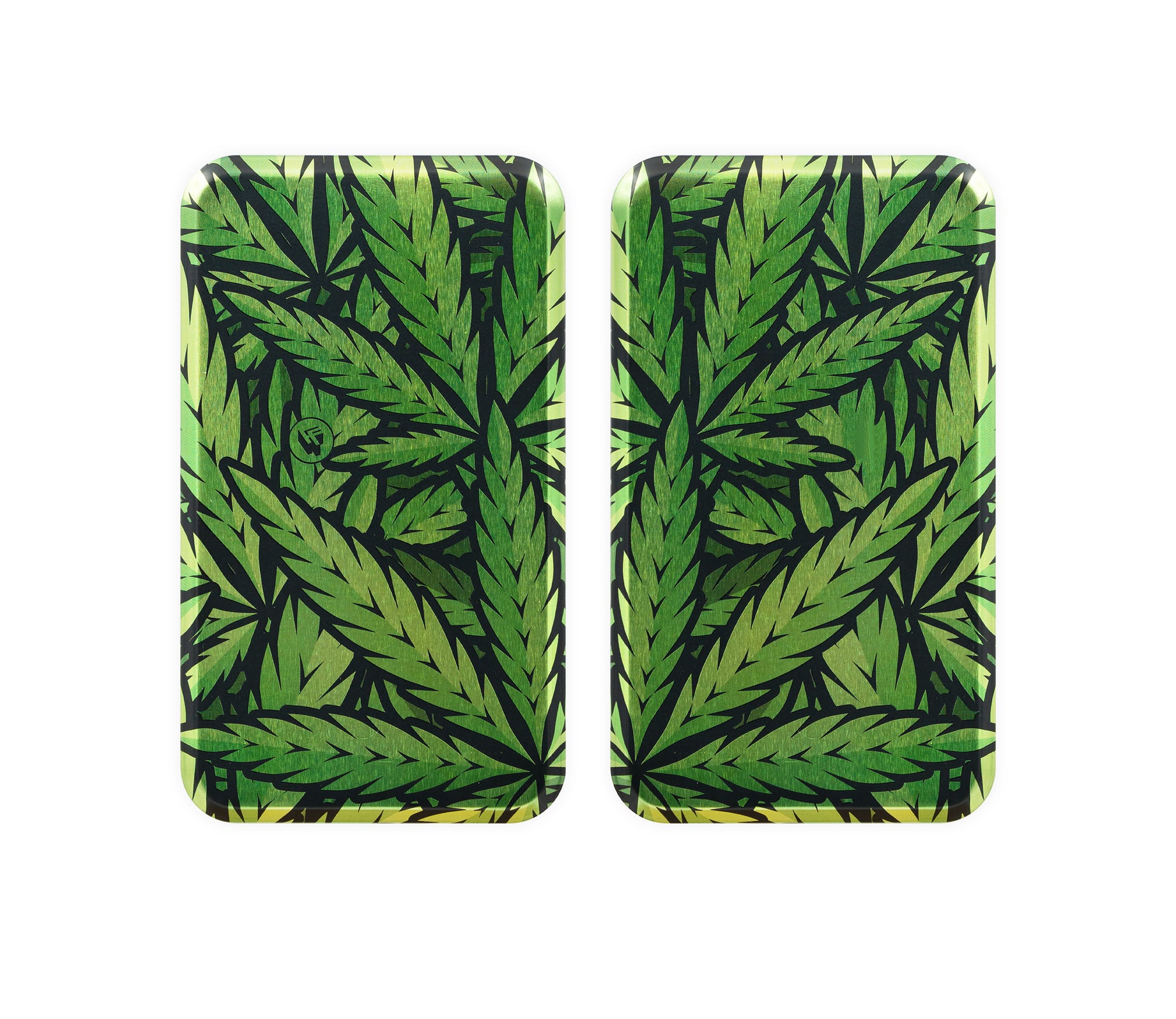 Cannabisblatt Muster, Grüner Farbverlauf, Zweier-Set Hülle, Handyhülle, Blatt-Design, Cannabis, Blattmuster, Grün, Zweiteiliger, Handyhülle