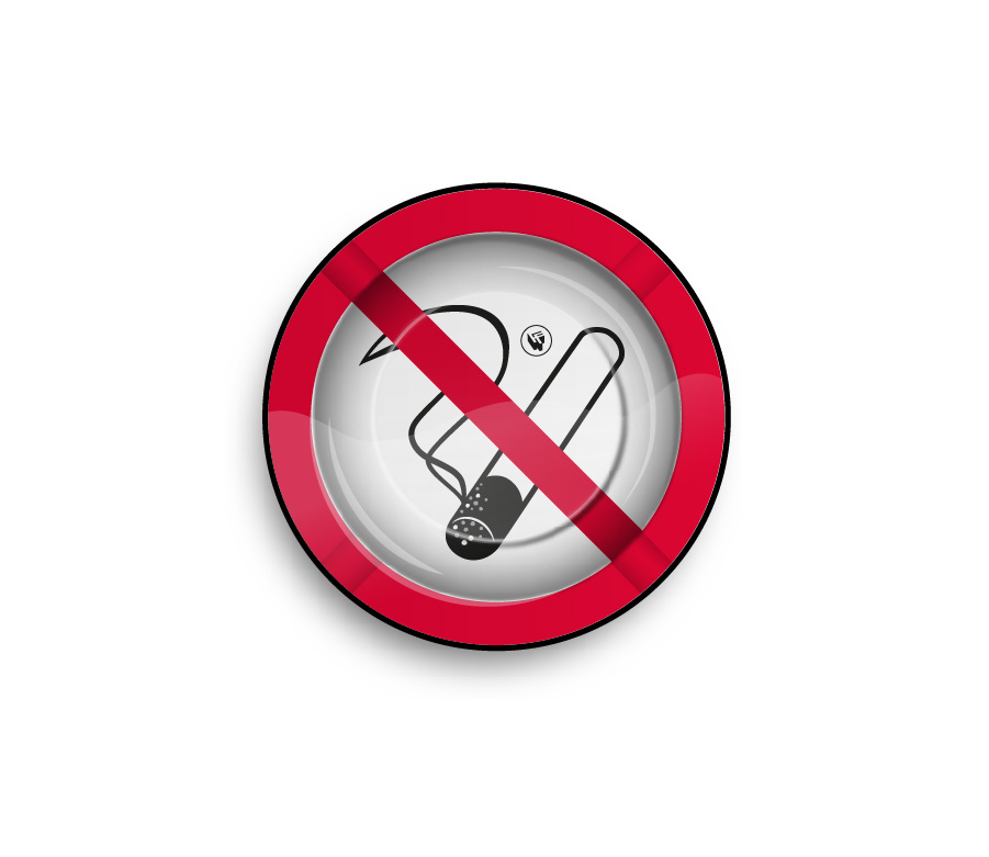 B6 FIRE-FLOW™ Metal Ashtray Rauchen Verboten (⌀135 mm)