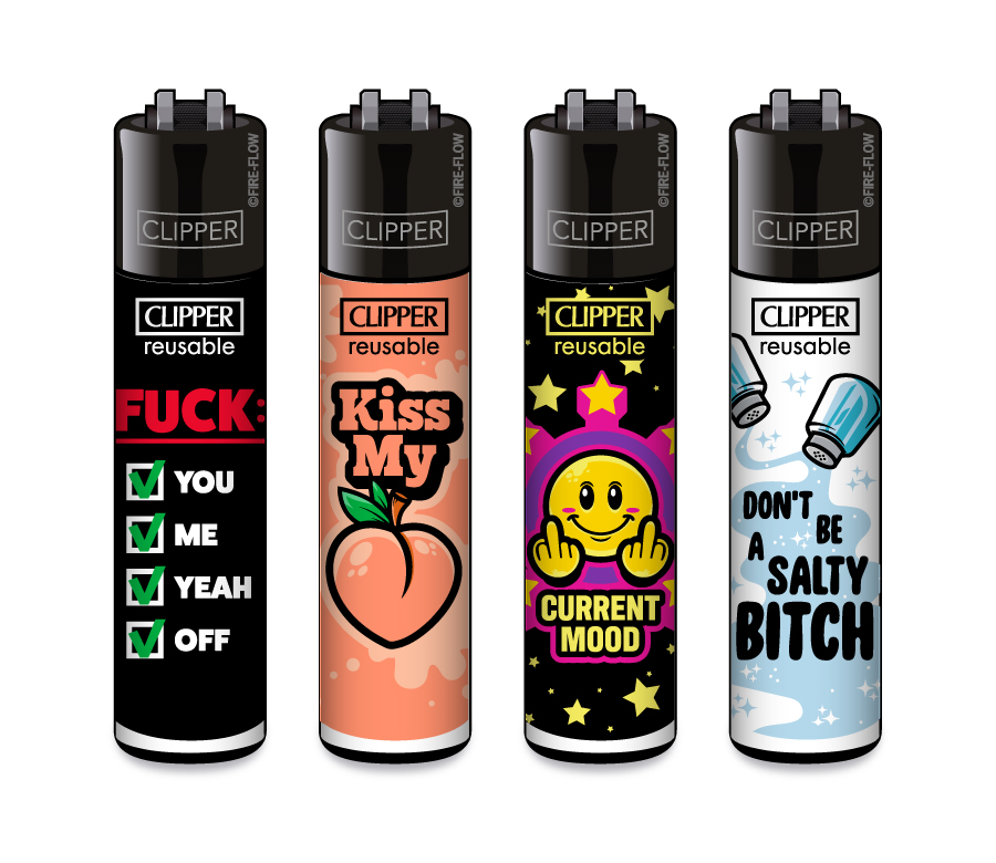 Feuerzeuge, nachfüllbar, Clipper-Feuerzeuge, bunte Motive, Kunststoffgehäuse