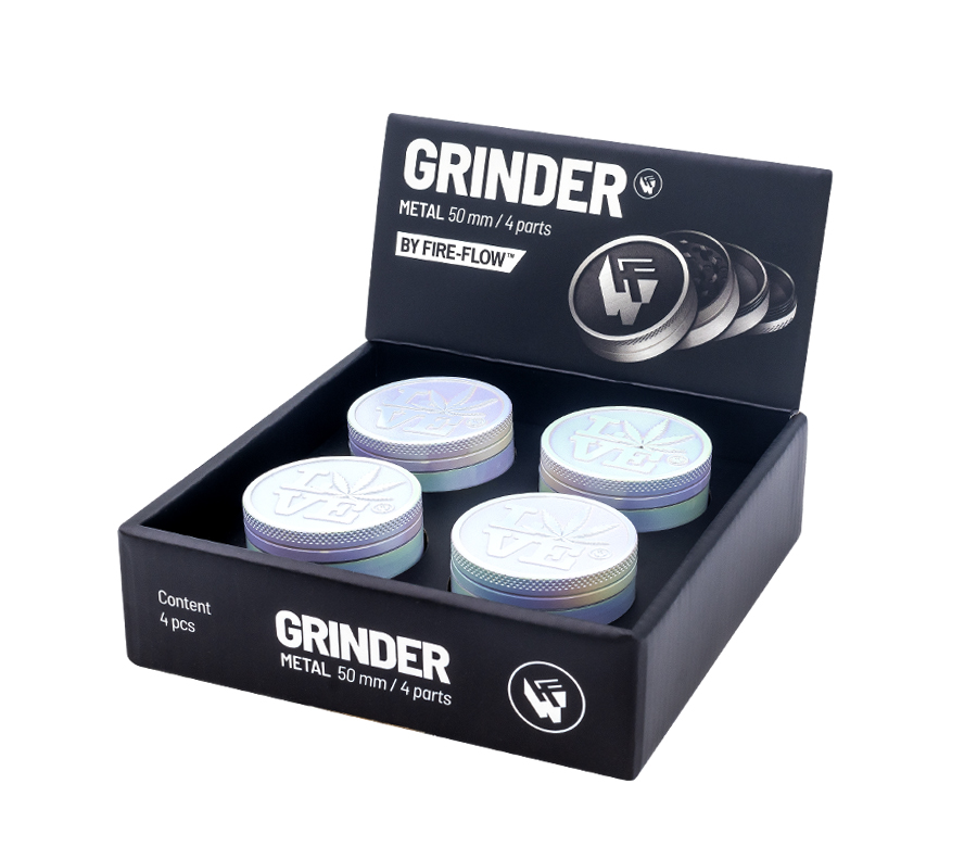 B4 FIRE-FLOW™ Metal Grinder Icy Pearl 420 Love (⌀50 mm / 4-parts)