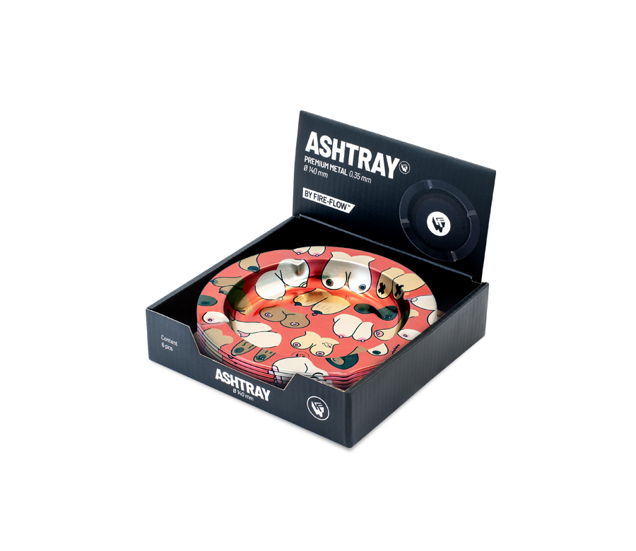 B6 FIRE-FLOW™ Metal Ashtray Tittie Pattern metallic (⌀135 mm)