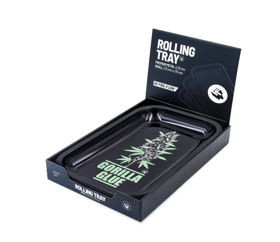 B4 FIRE-FLOW™ Metal Rolling Tray Gorilla Glue (275 mm x 175 mm)