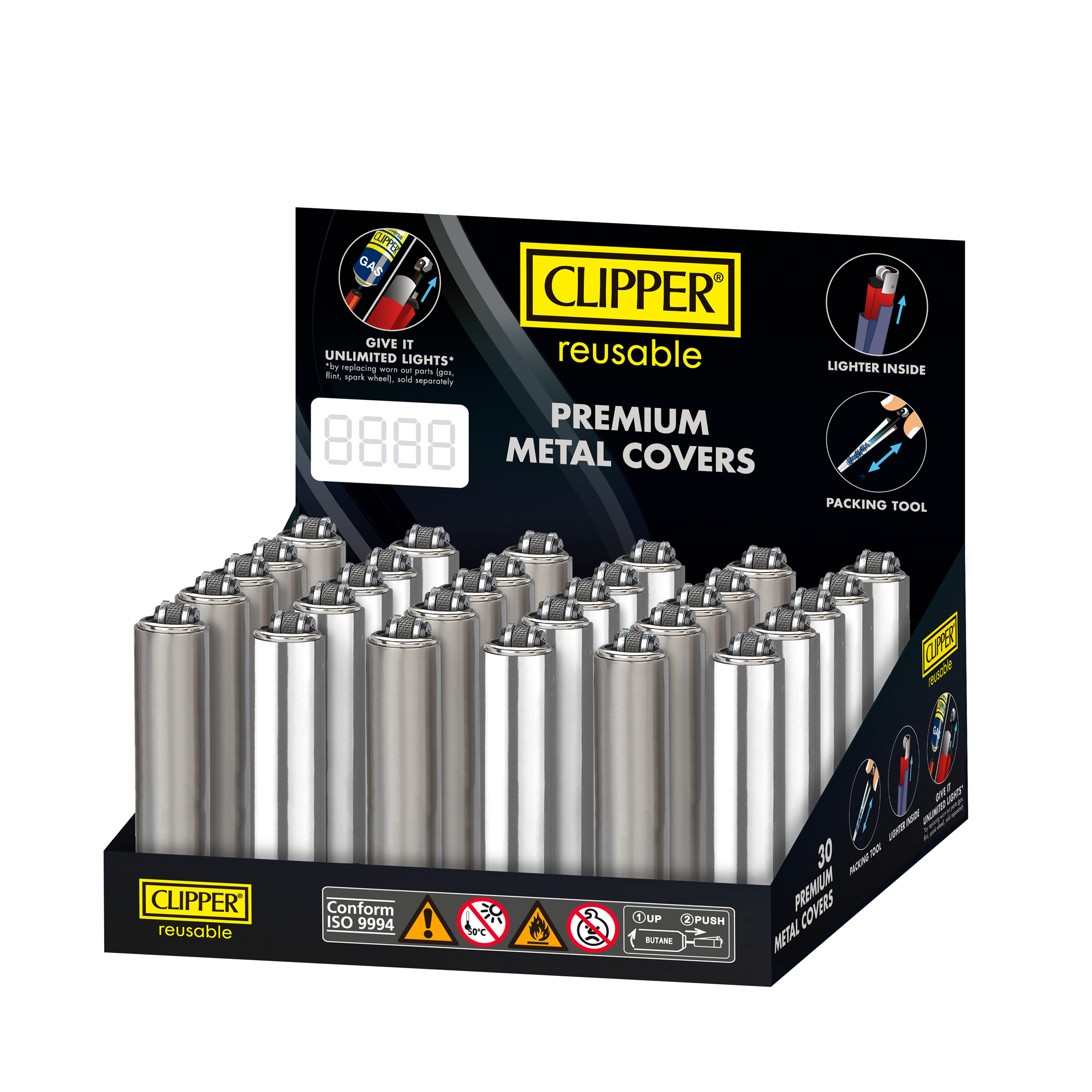 B30 CLIPPER COVERS Metal Micro Silver