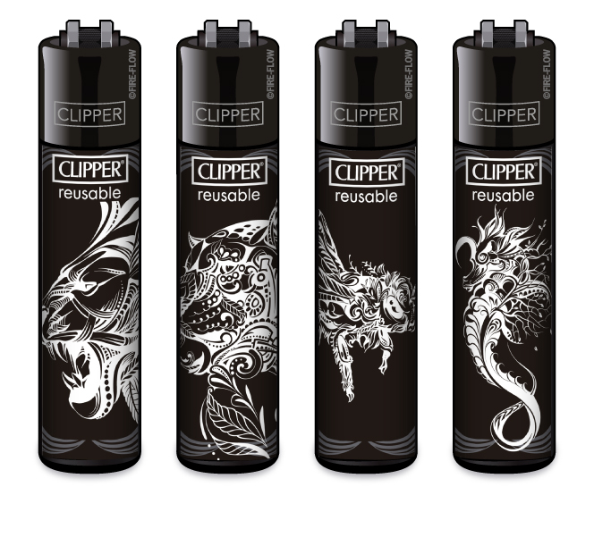 48 CLIPPERยฎ Feuerzeuge TRIBAL INK