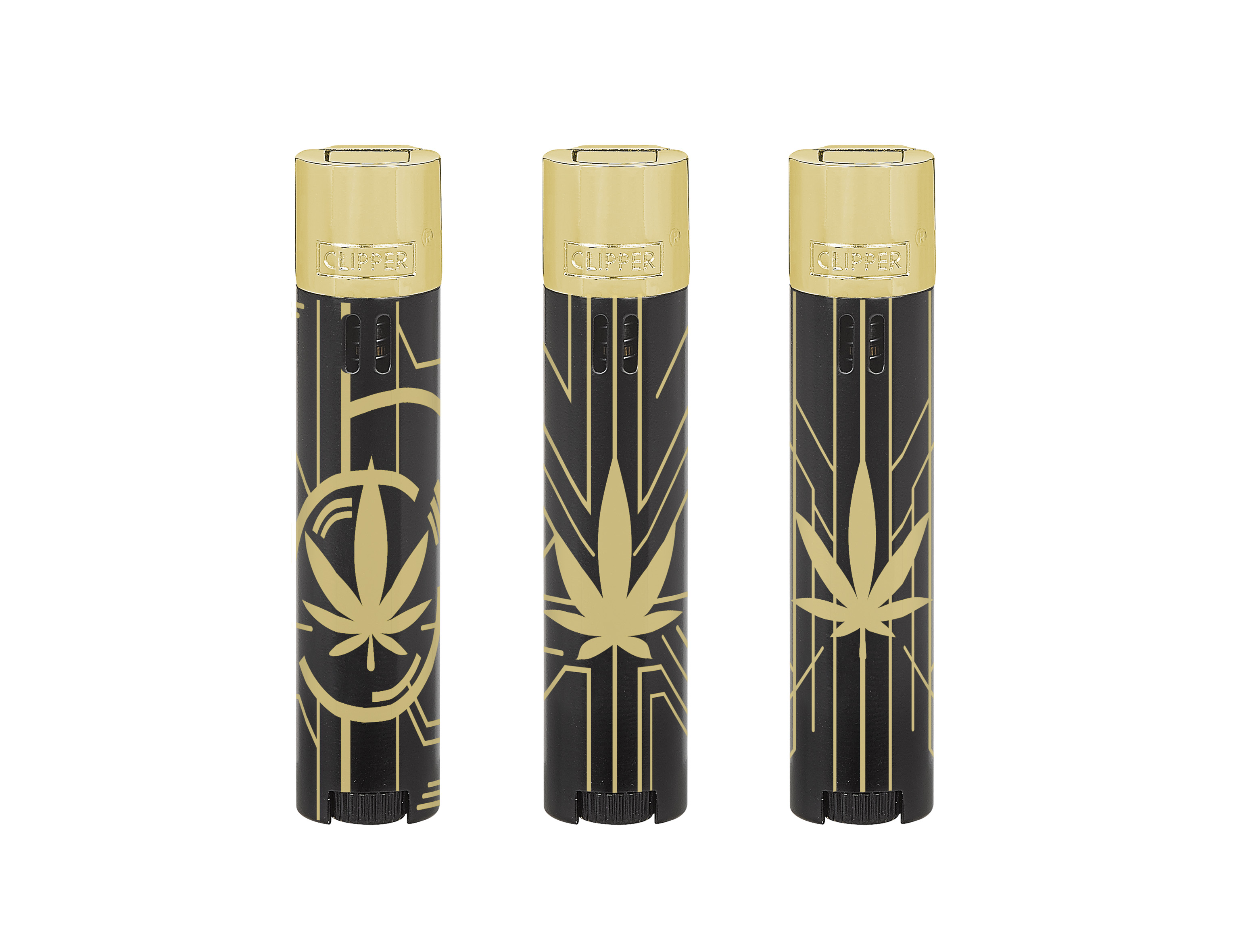 B12 CLIPPER CLASSIC Metal Large Jet Flame Metal Future Leaves 