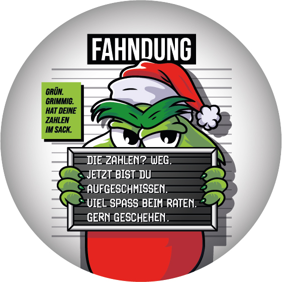 grüne-grimmig, faschingsfigur, mütze, hut-ornament, handschrift-zahl