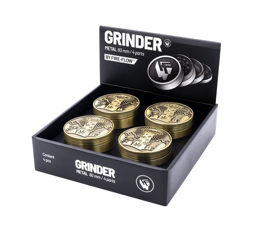 B4 FIRE-FLOW™ Metal Grinder Gold 420 Ufo (⌀60 mm / 4-parts)