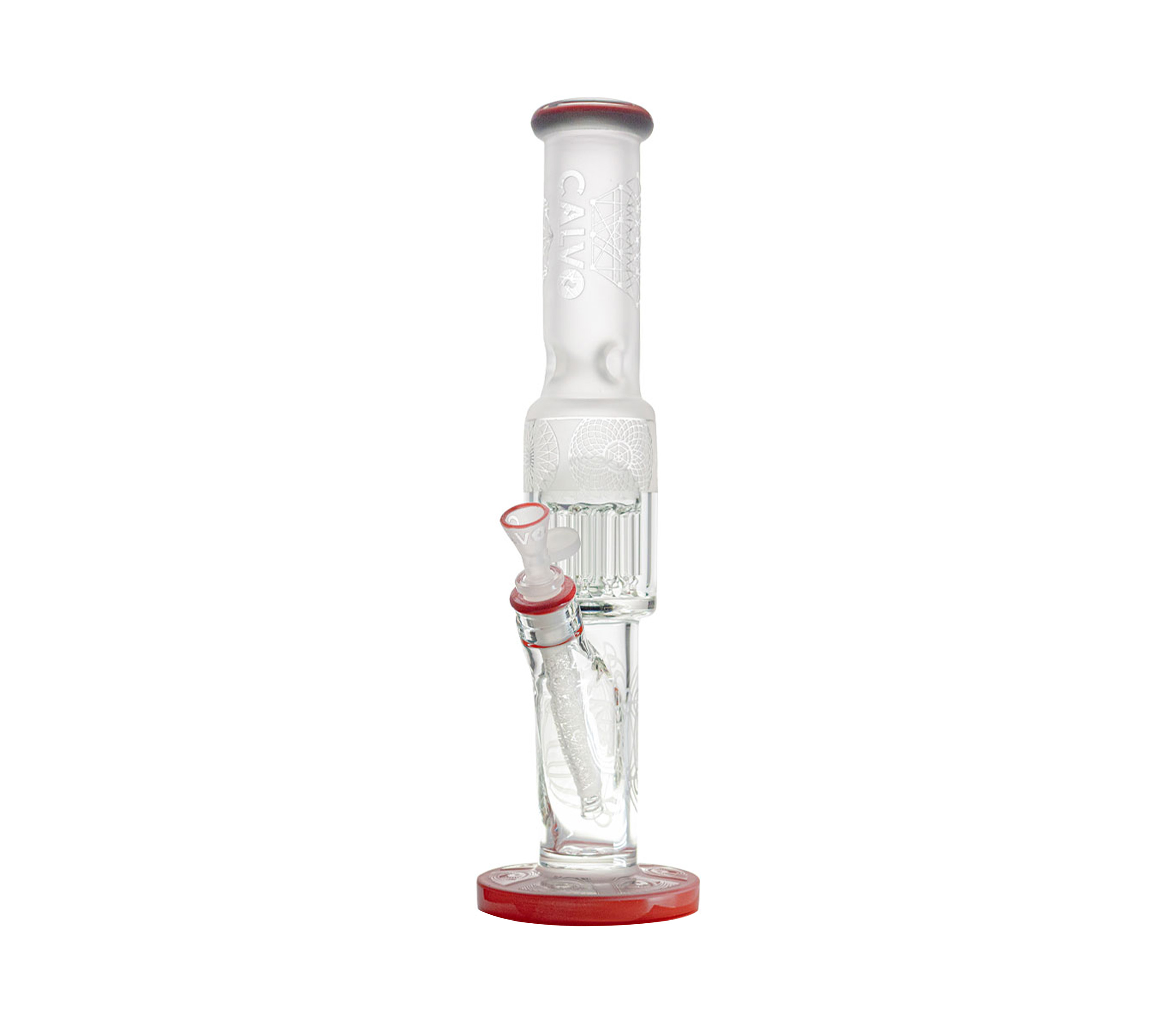B1 CALVO® Sandblasted Straight Tube Red (H 42 cm / Ø x 14 mm)