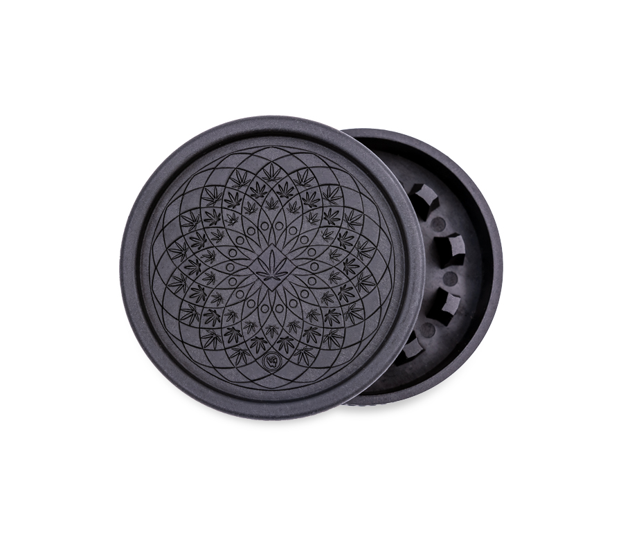 B8 FIRE-FLOW™ Hemp Grinder Leaf Pattern (⌀55 mm / 2-parts)