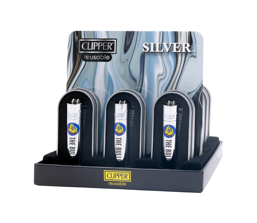 B12 CLIPPER CLASSIC Metal Large Bulldog Silver