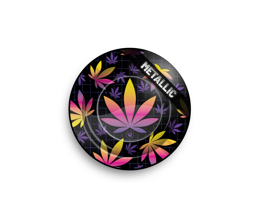 B6 FIRE-FLOW™ Metal Ashtray Leaves 37 4/4 metallic (⌀135 mm)