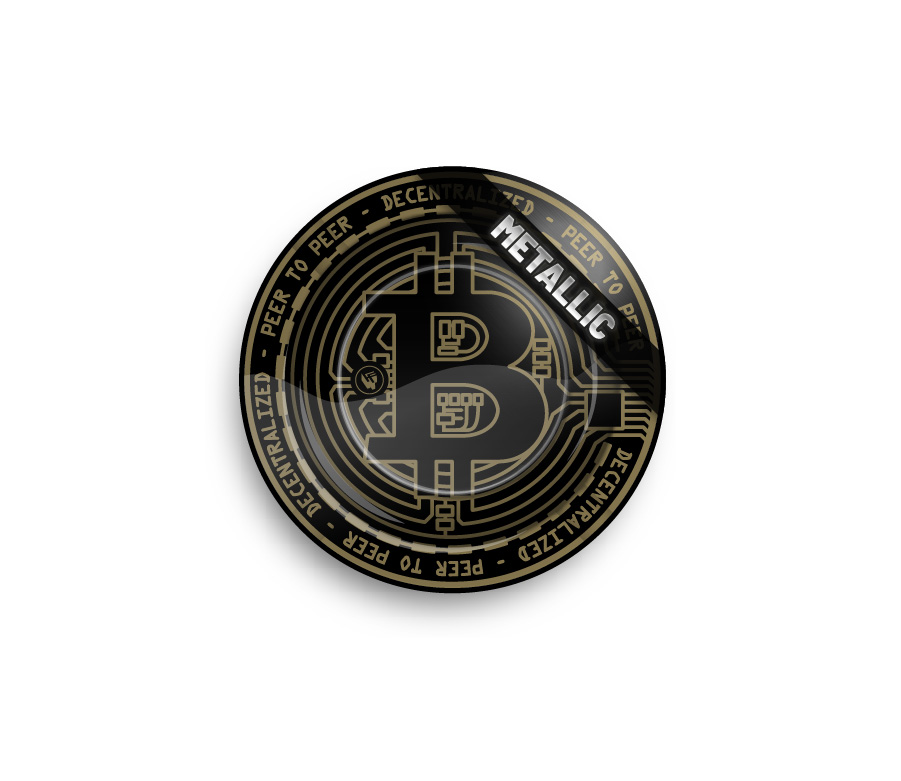 B6 FIRE-FLOW™ Metal Ashtray Bitcoin metallic (⌀135 mm)