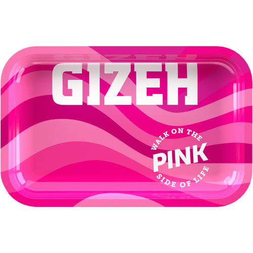 B6 GIZEH Metal Rolling Tray Pink (275 mm x 175 mm)