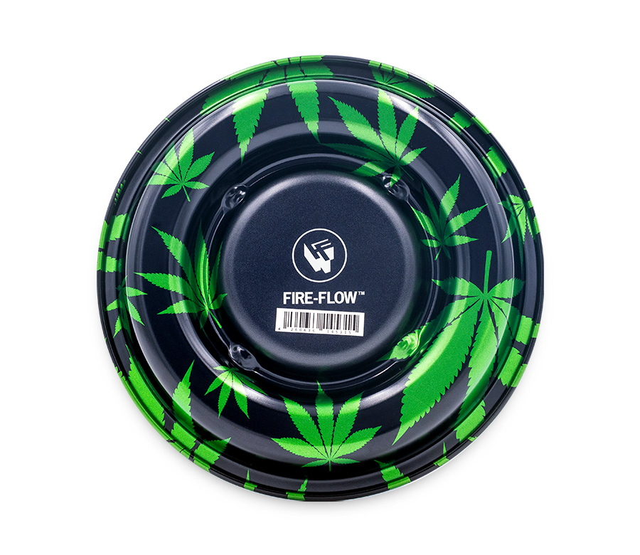 B4 FIRE-FLOW™ Metal Coffeeshop Ashtray Leaves Green (⌀160 mm)