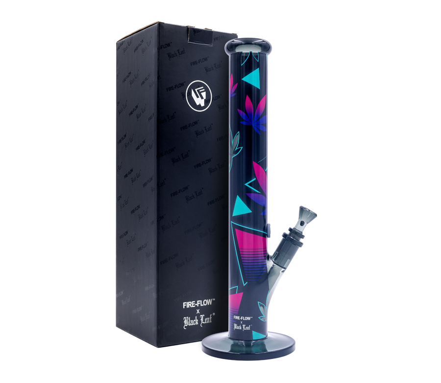 B1 FIRE-FLOW™ x BLACK LEAF® Cylinder Bong LEAVES 37-2 (400 mm x 51 mm)