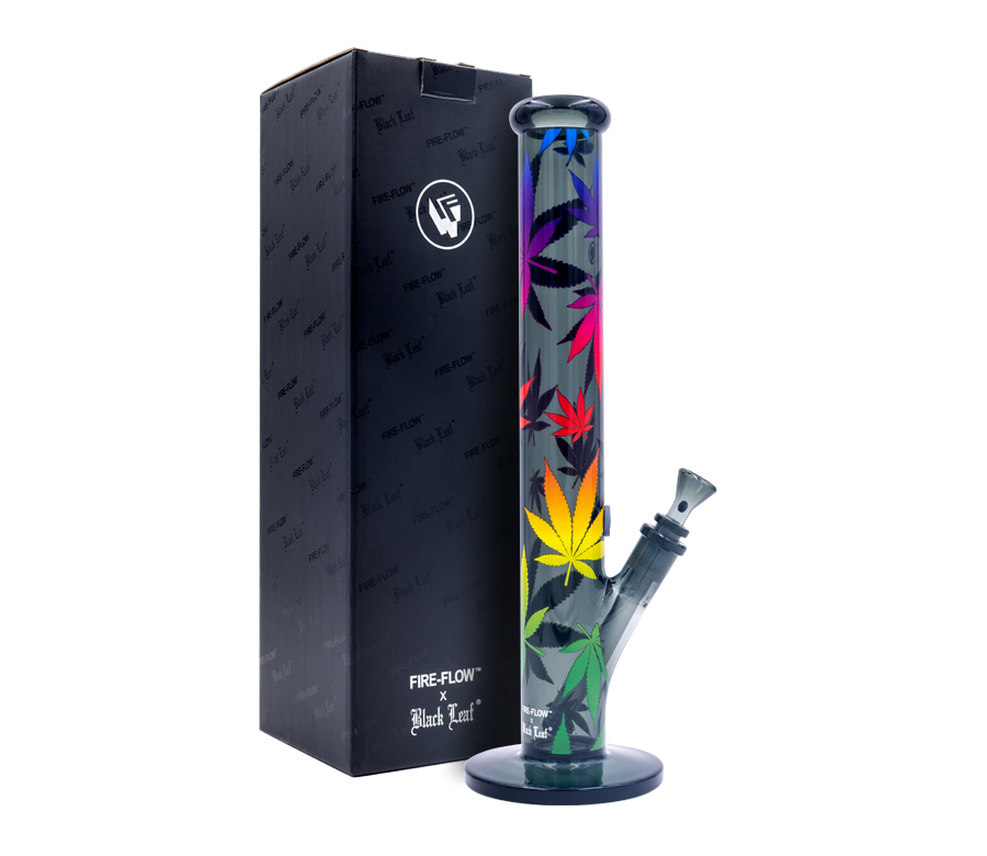 B1 FIRE-FLOW™ x BLACK LEAF® Cylinder Bong LEAVES GRADIENT (400 mm x 51 mm)