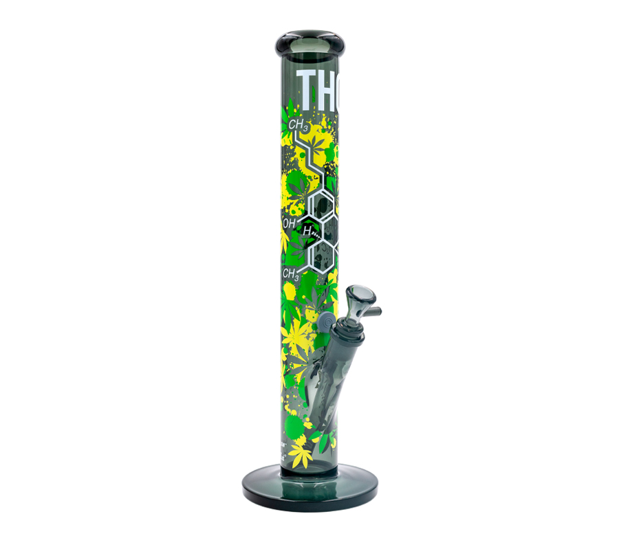 B1 FIRE-FLOW™ x BLACK LEAF® Cylinder Bong THC MOLECULE (400 mm x 51 mm)
