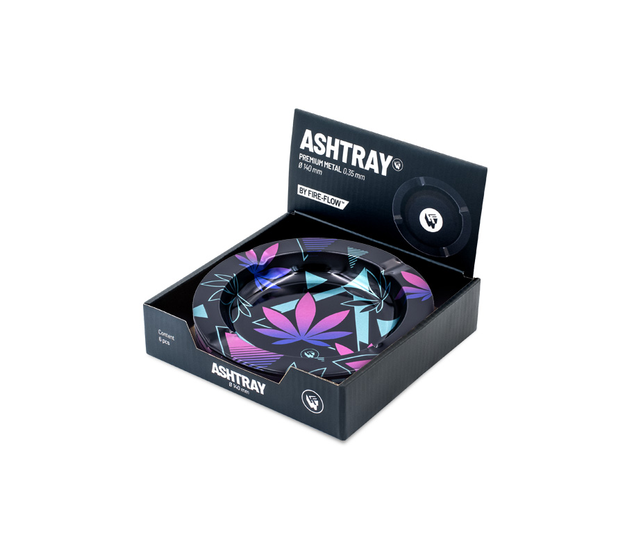 B6 FIRE-FLOW™ Metal Ashtray Leaves 37 2/4 metallic (⌀135 mm)