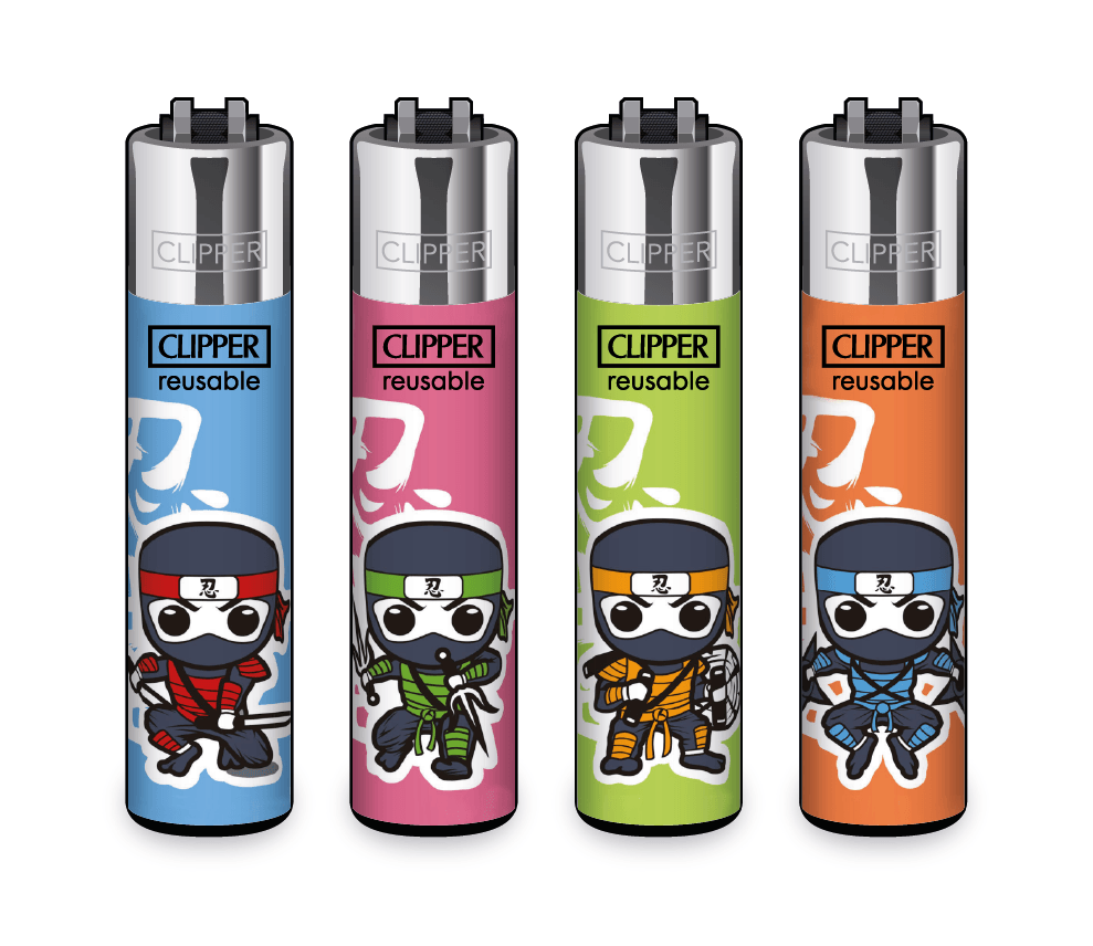 clipper, wiederverwendbar, Feuerzeug, Ninja, Farben