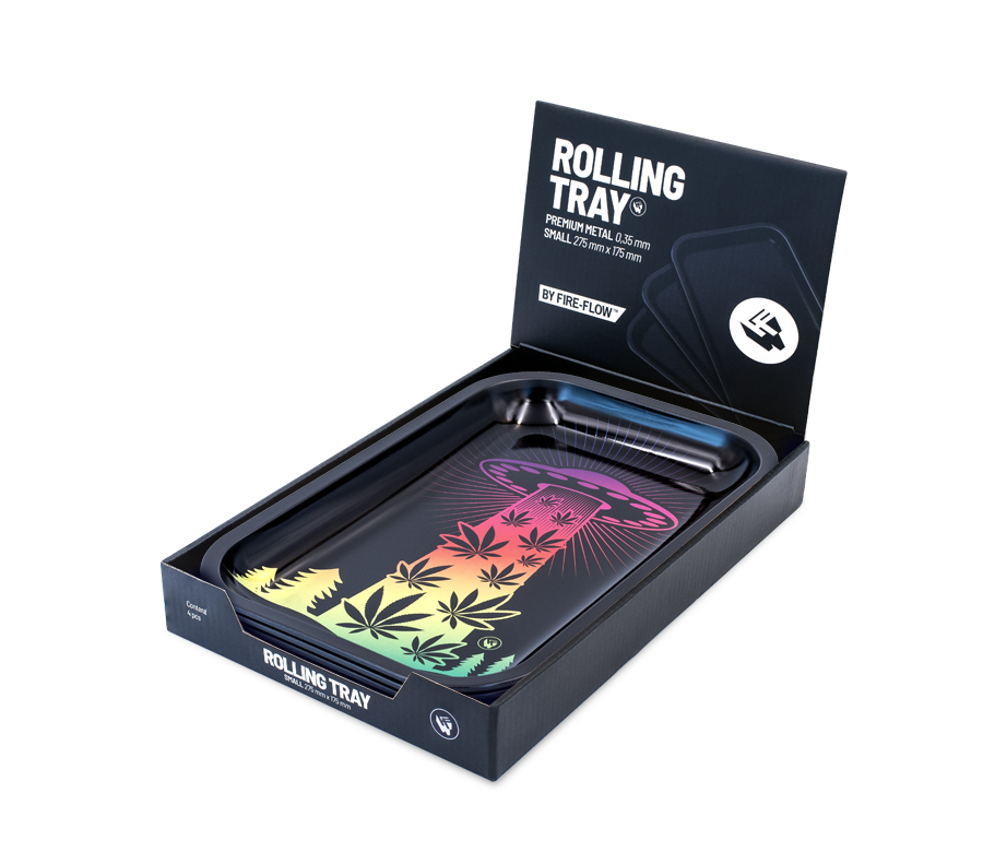 B4 FIRE-FLOW™ Metal Rolling Tray 420 Ufo Gradient (275 mm x 175 mm)
