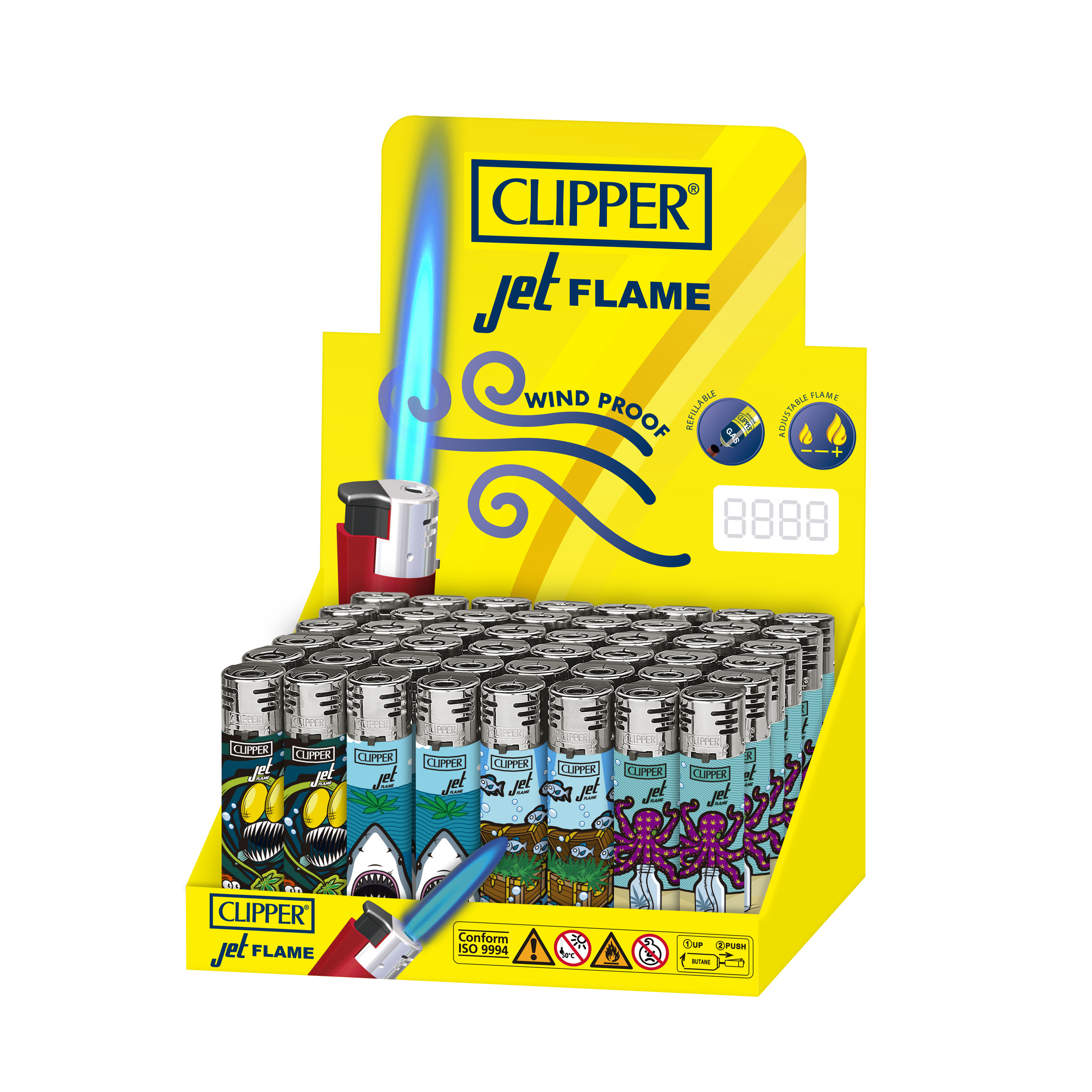 B48 CLIPPER CLASSIC Large Jet Flame Deep Weed