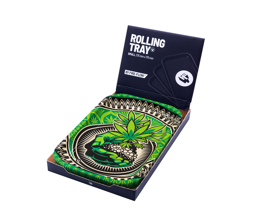 B6 FIRE-FLOW™ Metal Rolling Tray Grass Art 2 (275 mm x 175 mm)